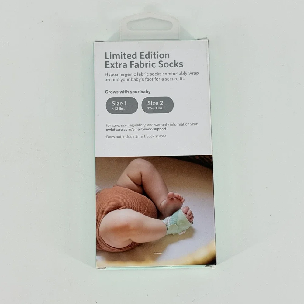 Owlet Limited Edition Extra Fabric Socks Smart Sock 3 Size 1 & 2 New
